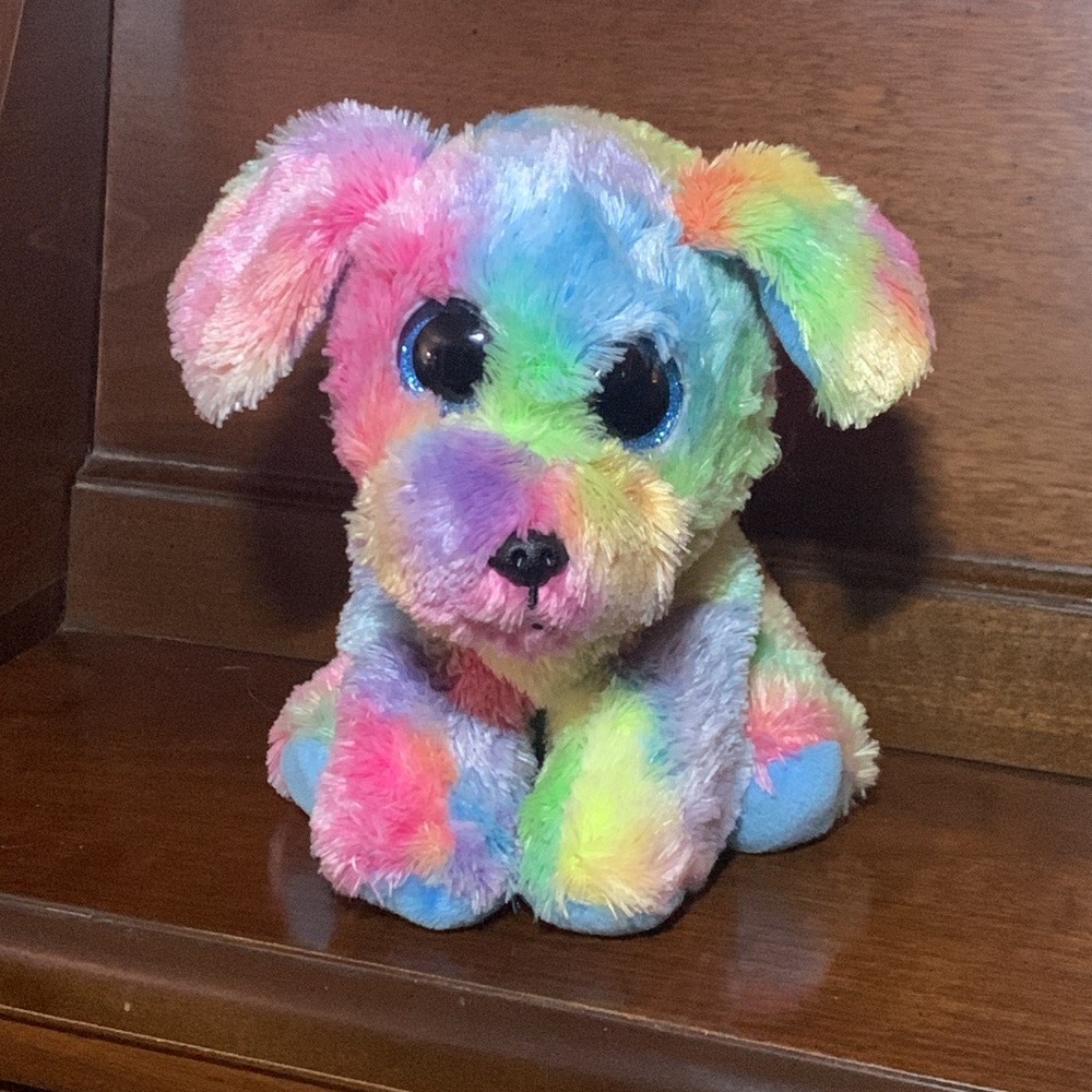 Ty Beanie Boos Max Rainbow Dog Plush for Autism Awareness 7โ